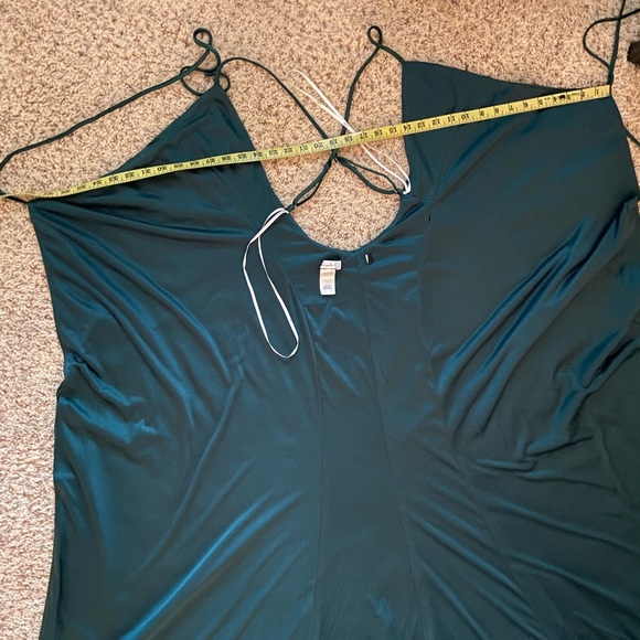 Forest Green Satin Wrap Backless Slip Dress 🌿 - Picture 14 of 16